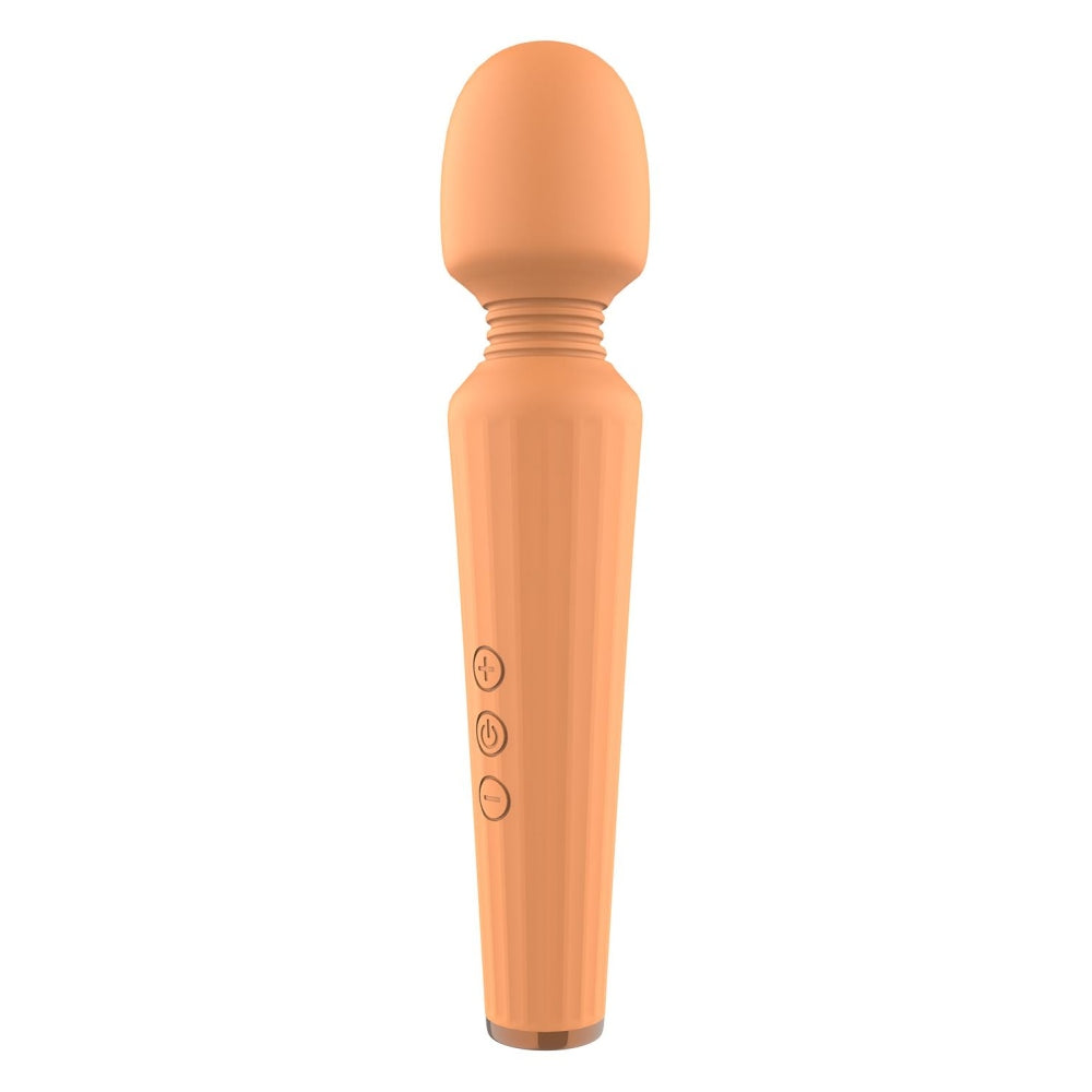 Vibrator Luxury Dreamtoys Glam Wand, Portocaliu, 21.5 cm, 5 Moduri Vibratii, 3 Moduri Viteza