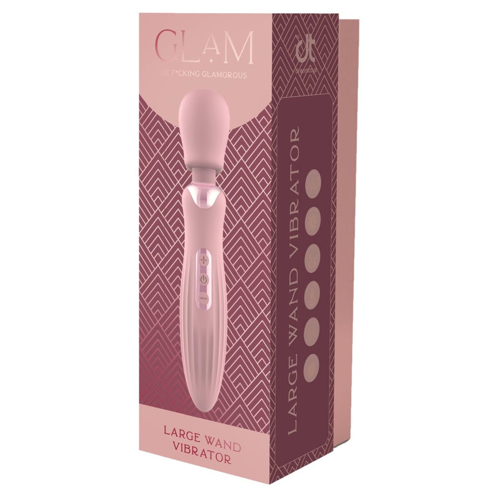 Vibrator Wand Dreamtoys Glam Large, Roz, 24 cm, 5 Moduri Vibratii, 3 Moduri Viteza