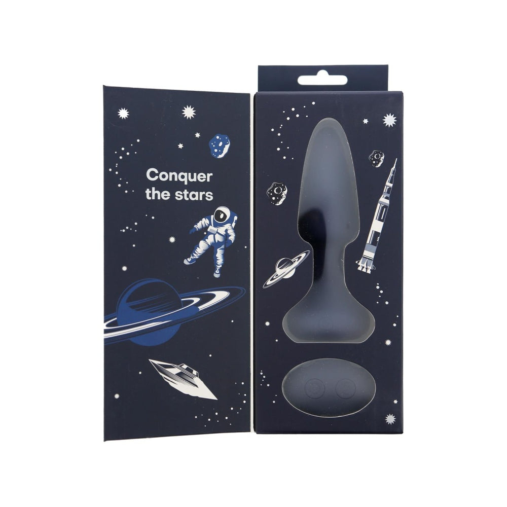 Dop Anal Vibrant Rotativ Dreamtoys Venus Rotating Anal Plug cu telecomanda, Mediu, Negru, 7 Moduri Vibratii, 3 Moduri Viteza, Impermeabil IPX6, 14.5 cm