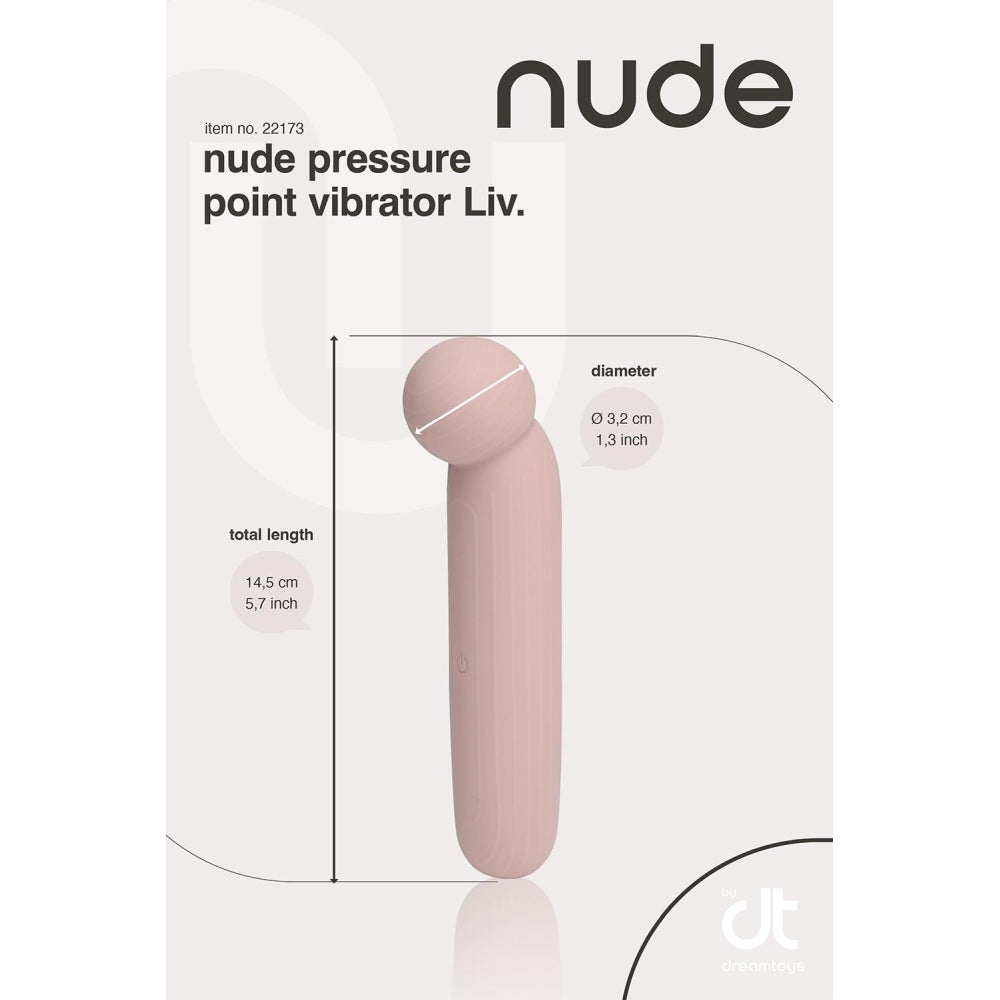 Vibrator Dreamtoys Nude Liv Travel, Roz, Ideal pentru calatorii, 14.5 cm