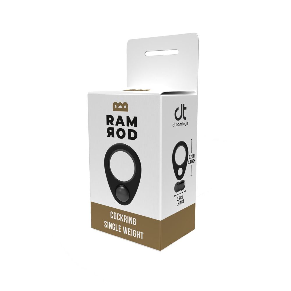 Inel Pentru Penis Ramrod 1 Greutate - Negru, 57g - Pentru Exercitii Kegel, intarirea musculaturii pelviene - Ideal pentru controlarea ejacularii si un penis mai puternic