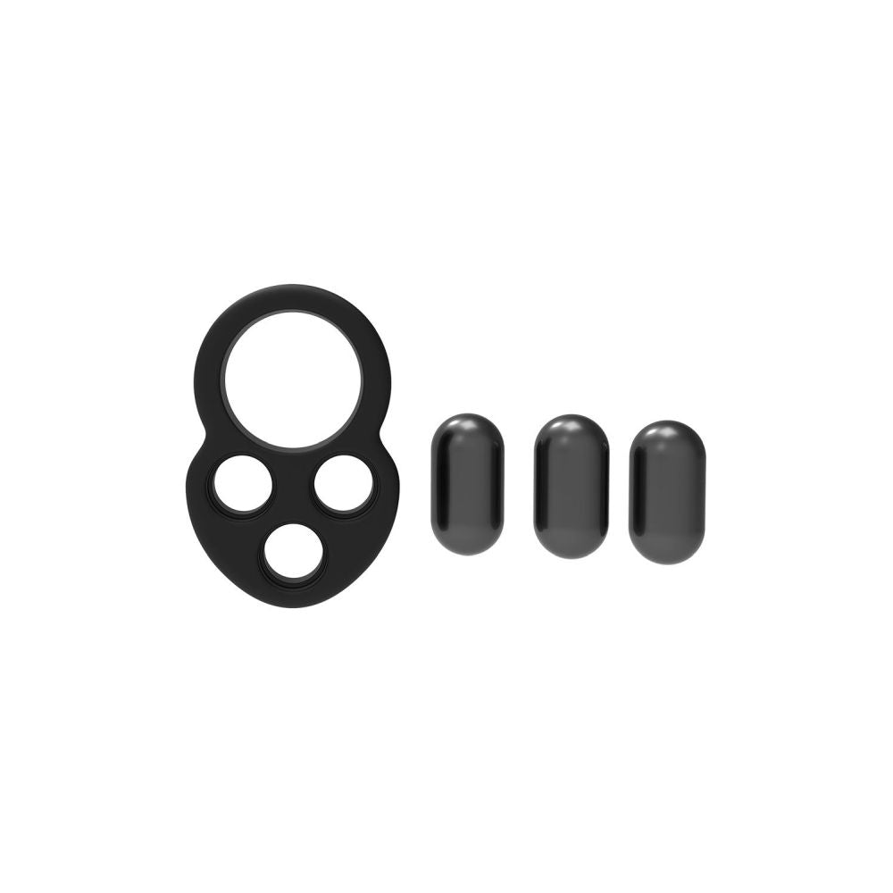 Inel Pentru Penis Ramrod 3 Greutati - Negru, 171g - Pentru Exercitii Kegel, intarirea musculaturii pelviene - Ideal pentru controlarea ejacularii si un penis mai puternic
