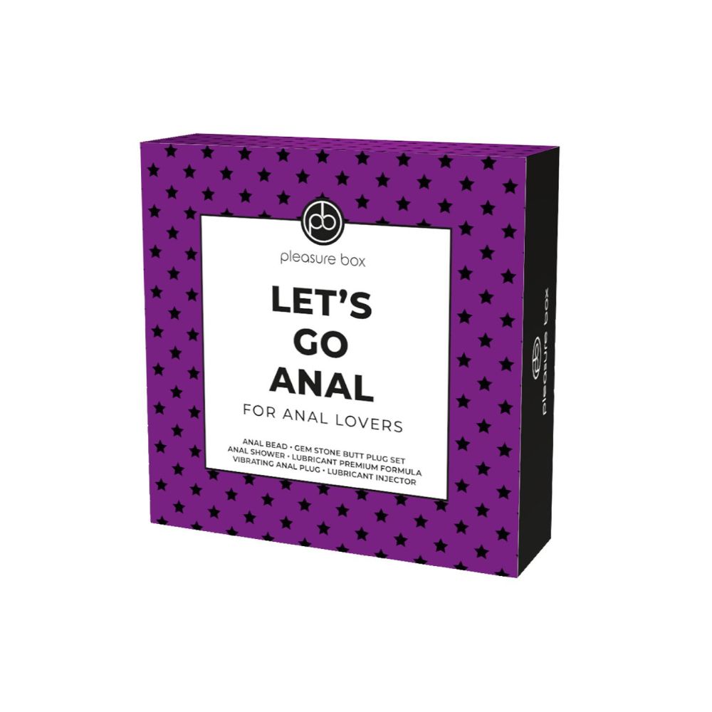 Cutie Cadou Sex Toys Dreamtoys Let's Go Anal 8 Bucati - dus anal, saculet, lubrifiant, injector de lubrifiant, bile anale, 2 dopuri anale, dop anal vibrator - Ideal pentru cadou de Sf. Valentin