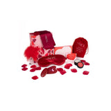 Set Cadou Sf. Valentin Amour the Secrets of Love 7 Bucati - vibrator panty vibe, petale de trandafir, masca, panglica bondage, lumanare masaj, gadilitor cu pene, punga de catifea - Ideal pentru ziua indragostitilor