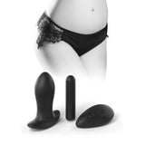 Chiloti Negri Vibratori HookUp Panties Pipedream - Remote Princess Panty, Plug din Silicon Elite, Telecomanda Wireless, One Size