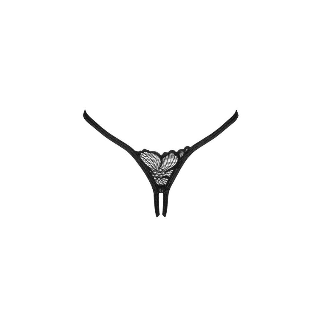 Lenjerie Sexy, Chilot String Ouvert Dantela Obsessive Serafia - Design Provocator, Confortabil si Elastic, Negru