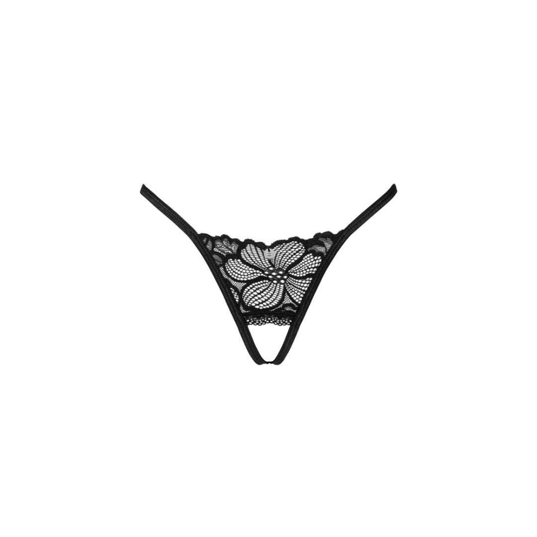 Lenjerie Sexy, Chilot String Ouvert Dantela Obsessive Serafia - Design Provocator, Confortabil si Elastic, Negru
