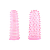 Set de Accesorii de Deget Roz cu textura nubby/bumpy pentru stimulare intensa - Design cu suprafata texturata pentru o placere sporita in timpul utilizarii