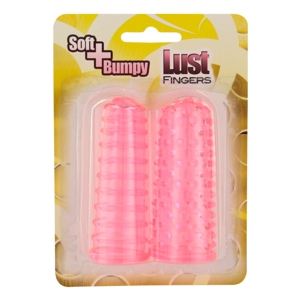Set de Accesorii de Deget Roz cu textura nubby/bumpy pentru stimulare intensa - Design cu suprafata texturata pentru o placere sporita in timpul utilizarii