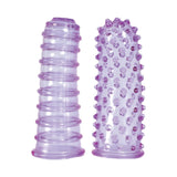 Set de Accesorii de Deget Mov cu textura nubby/bumpy pentru stimulare intensa - Design cu suprafata texturata pentru o placere sporita in timpul utilizarii