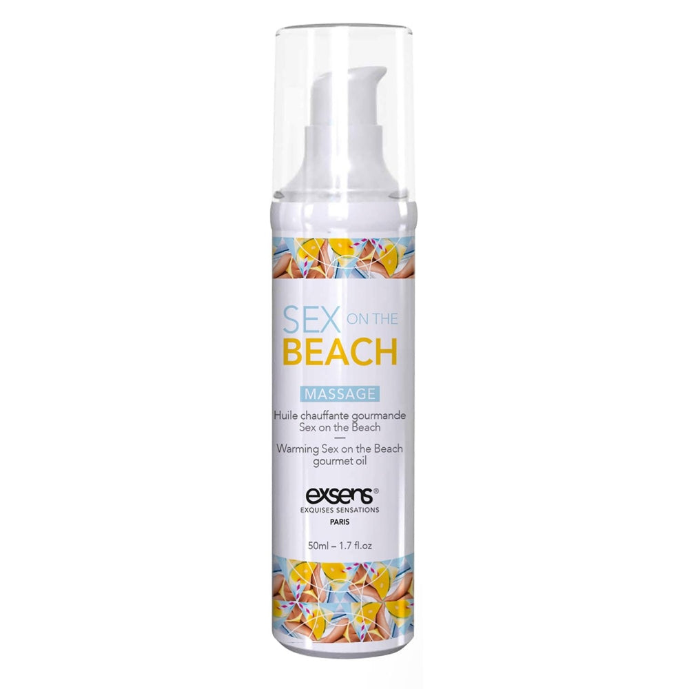 Ulei de masaj incalzitor Exsens Sex on The Beach, natural, fara parabeni, pentru barbati, femei si cupluri, comestibil si sigur pentru corp, 50 ml