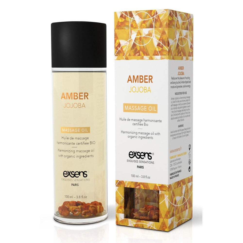 Ulei de masaj organic Exsens Amber Jojoba certificat BIO, transparent, 100 ml
