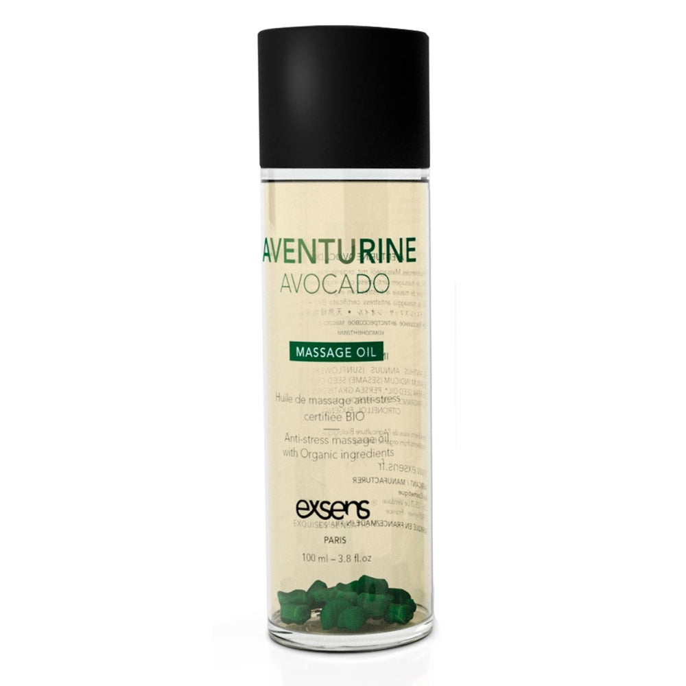 Ulei de masaj organic Exsens Aventurine Avocado certificat BIO, transparent, 100 ml