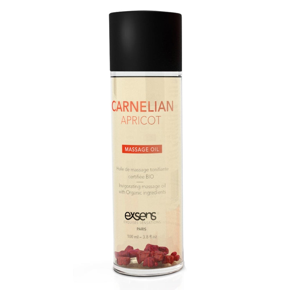 Ulei de masaj organic Exsens Carnelian Apricot certificat BIO, transparent, 100 ml