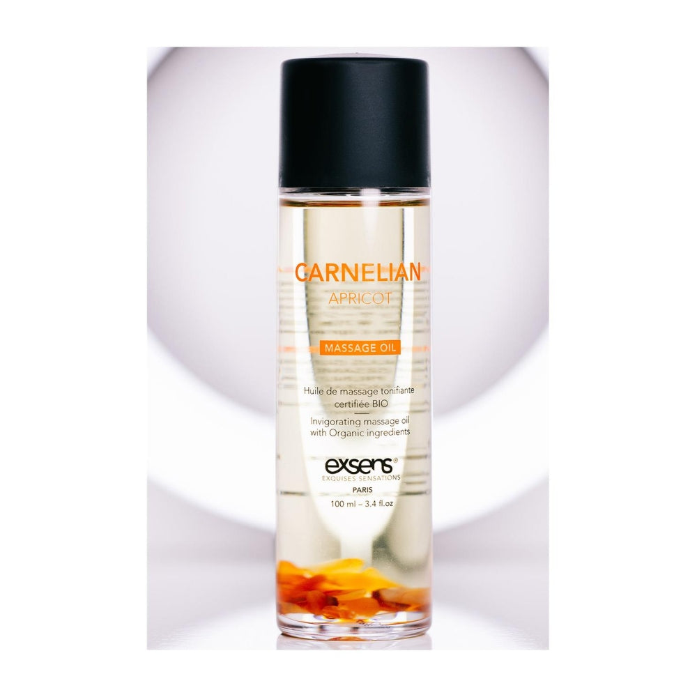 Ulei de masaj organic Exsens Carnelian Apricot certificat BIO, transparent, 100 ml