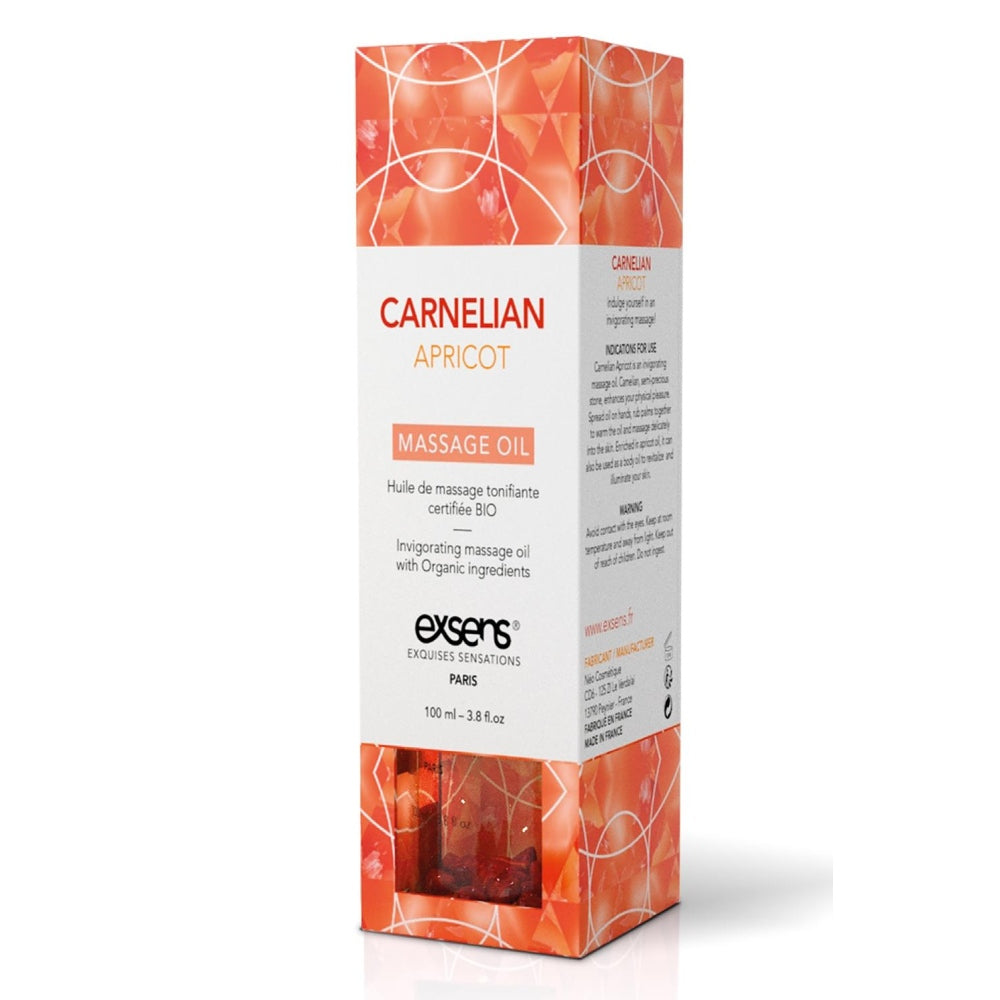 Ulei de masaj organic Exsens Carnelian Apricot certificat BIO, transparent, 100 ml