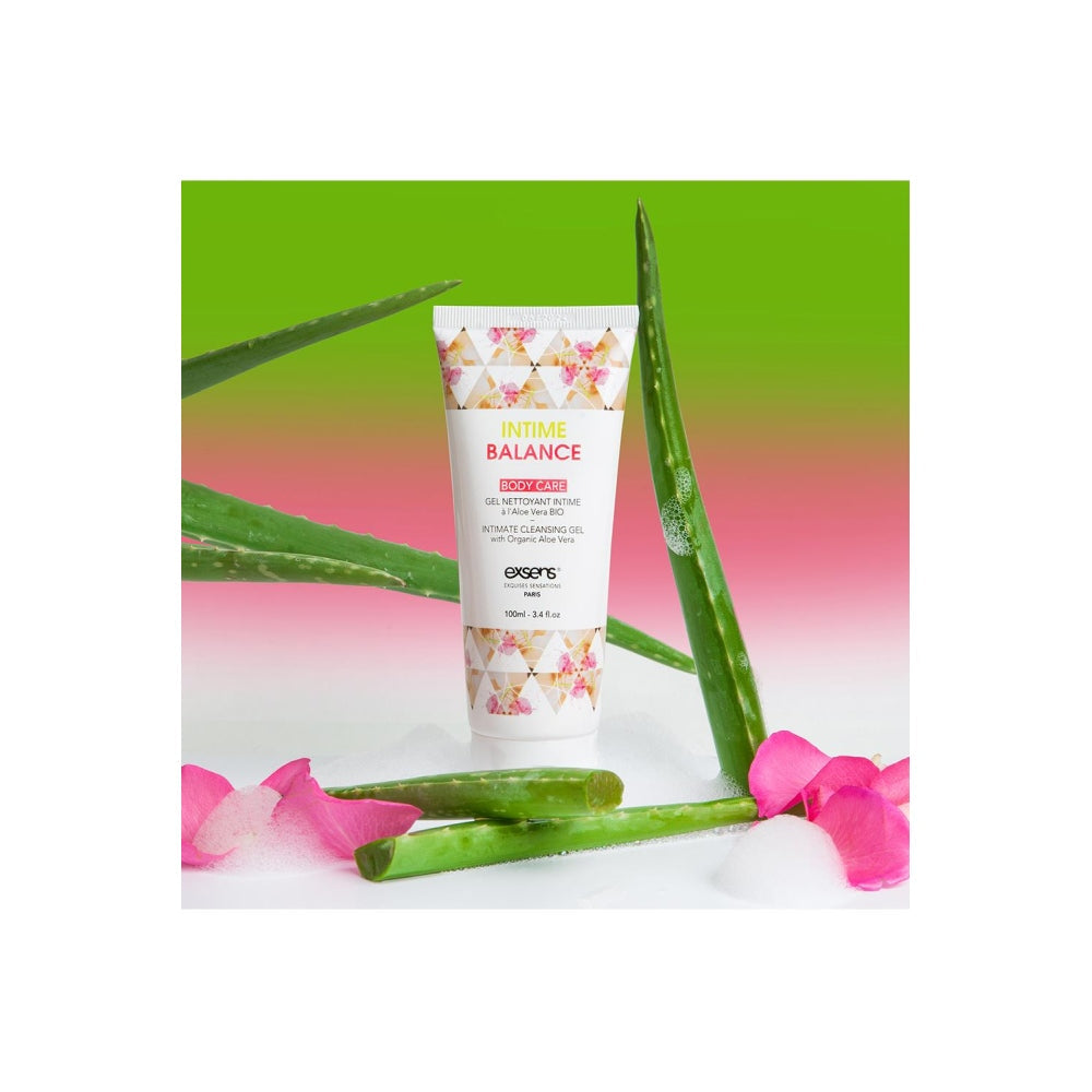 Gel Curatare Intima Exsens Cleaning Gel 100 ml - fara sapun, cu pH fiziologic - 97% ingrediente naturale, Aloe Vera organica - certificat vegan si Cosmos Organic de Ecocert