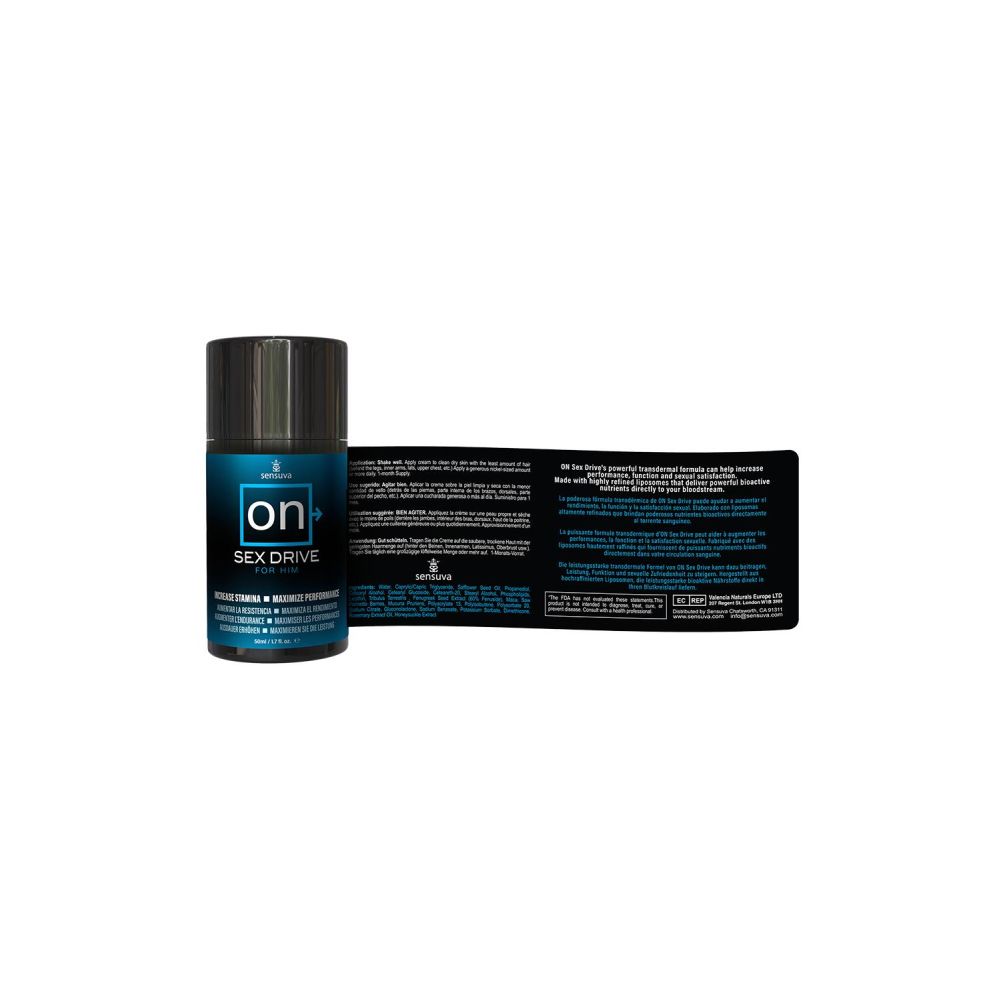 Gel Sensuva ON Sex Drive 50 ml - pentru a stimula dorinta sexuala si nivelul de testosteron - Tehnologie transdermica - Ajuta la reducerea grasimii corporale