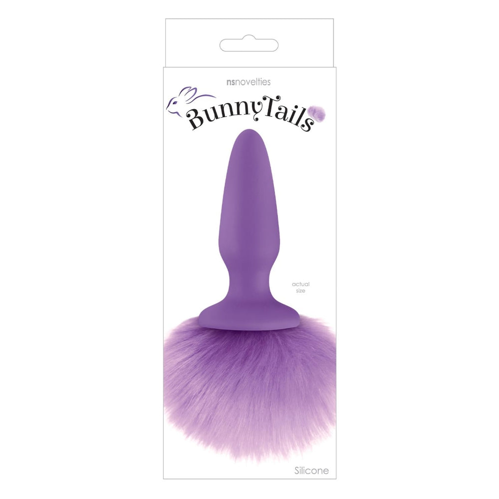 Dop Anal NS Novelties cu Coada Iepuras - Butty Tails Butt Plug - Mov, 17 cm - Fabricat din Silicon neted