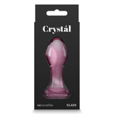 Dop Anal din Sticla Crystal Gem Butt Plug, Small, Roz, compatibil cu orice lubrifianti, fara ftalati, 8.9 cm