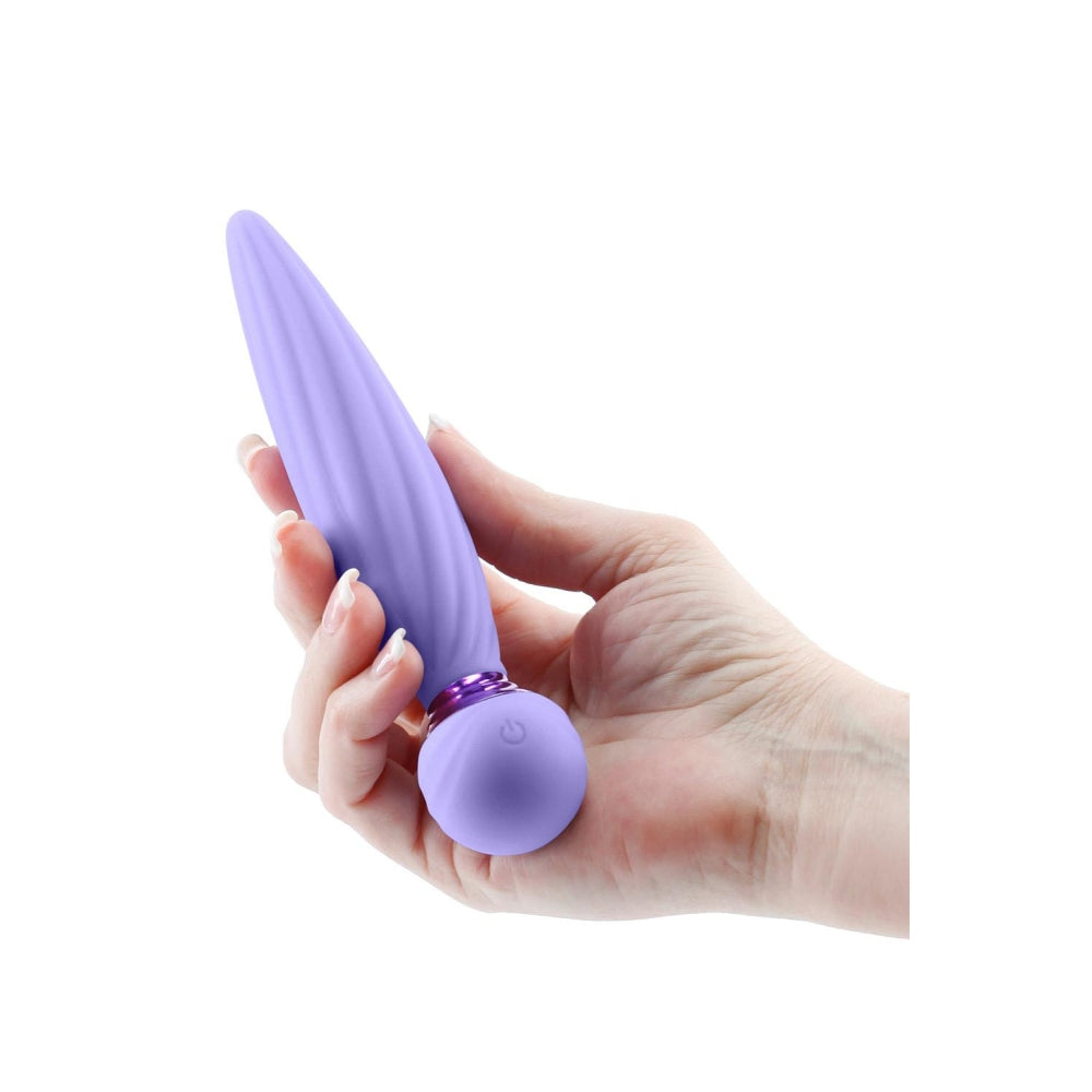 Vibrator NS Novelties Sugar Pop Twist 16 cm - silicon moale lila - reincarcabil - ax cu rotatie - 7 Functii - compatibil cu toti lubrifiantii - rezistent la apa IPX7