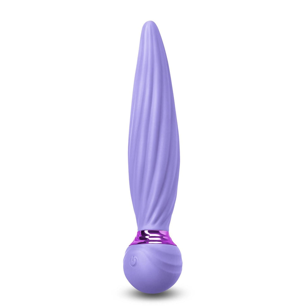 Vibrator NS Novelties Sugar Pop Twist 16 cm - silicon moale lila - reincarcabil - ax cu rotatie - 7 Functii - compatibil cu toti lubrifiantii - rezistent la apa IPX7