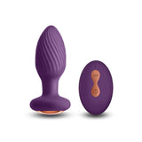 Dop Anal Vibrant Inya Alpine Butt Plug cu telecomanda, Medium, Mov, 6 Moduri Viteza, 10 Functii, wireless, impermeabil IPX7, 9.8 cm