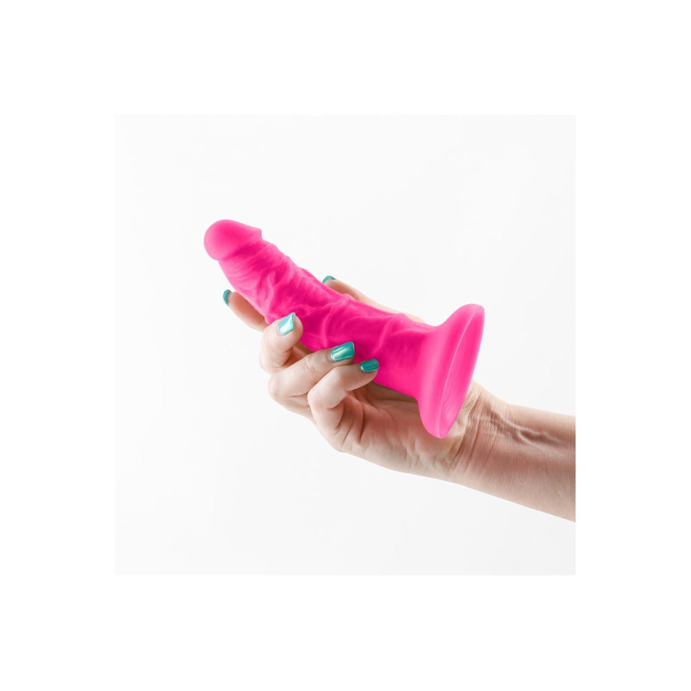 Dildo din Silicon Blush Colours Pleasures, Baza cu ventuza, Roz, 15.8 cm
