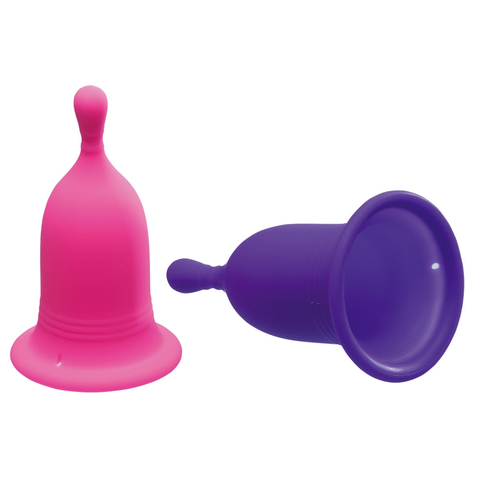 Cupe pentru Menstruatie My Period-Cup 2 Bucati - cupa menstruala reutilizabila si ecologica - disponibila in 2 maribi - fabricata din silicon fara ftalati, latex, coloranti sau parfumuri