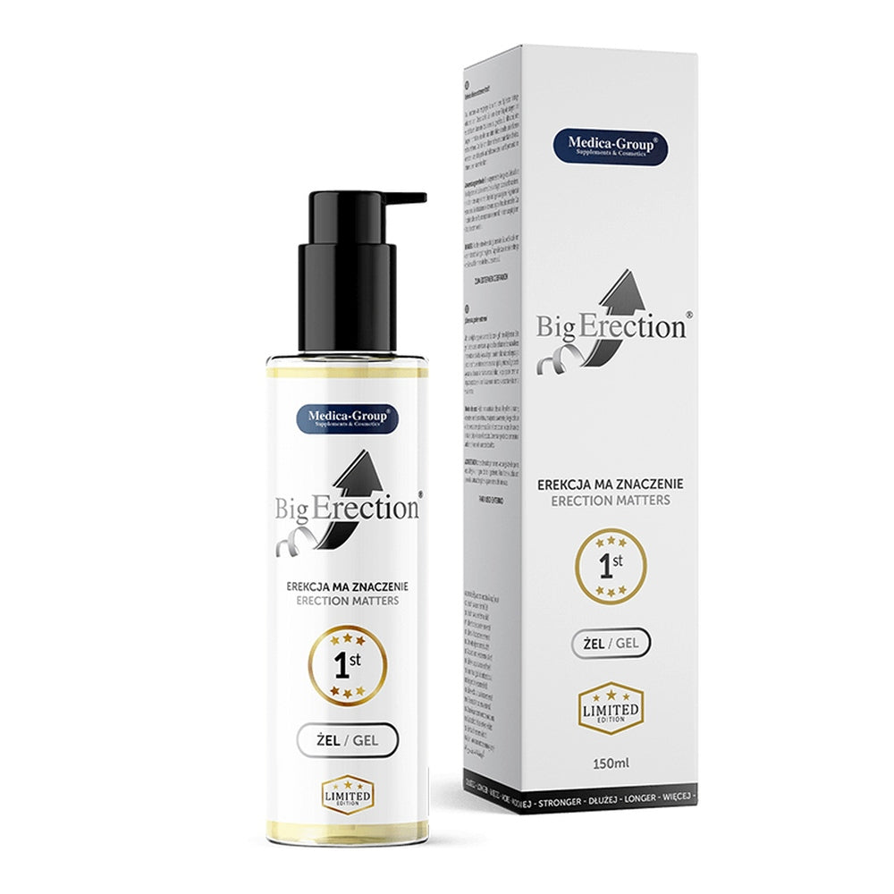 Gel Intim Medica-Group BigErection 150ml - gel pentru o erectie mai puternica si mai buna - ajuta cu controlarea ejacularii premature - gel intim pentru barbati