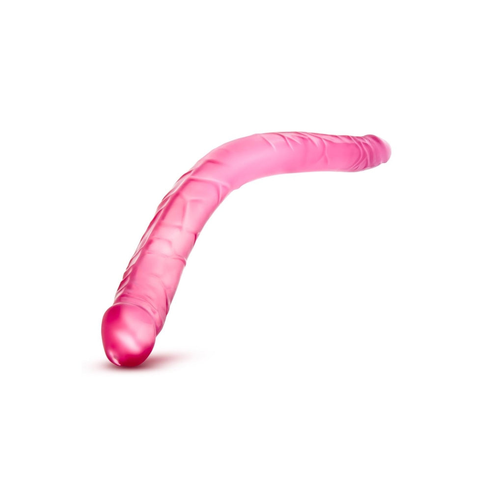 Dildo Dublu cu Design Realist Blush B Yours - Roz, 40 cm - Flexibilitate versatila, Fabricat din PVC sigur pentru corp
