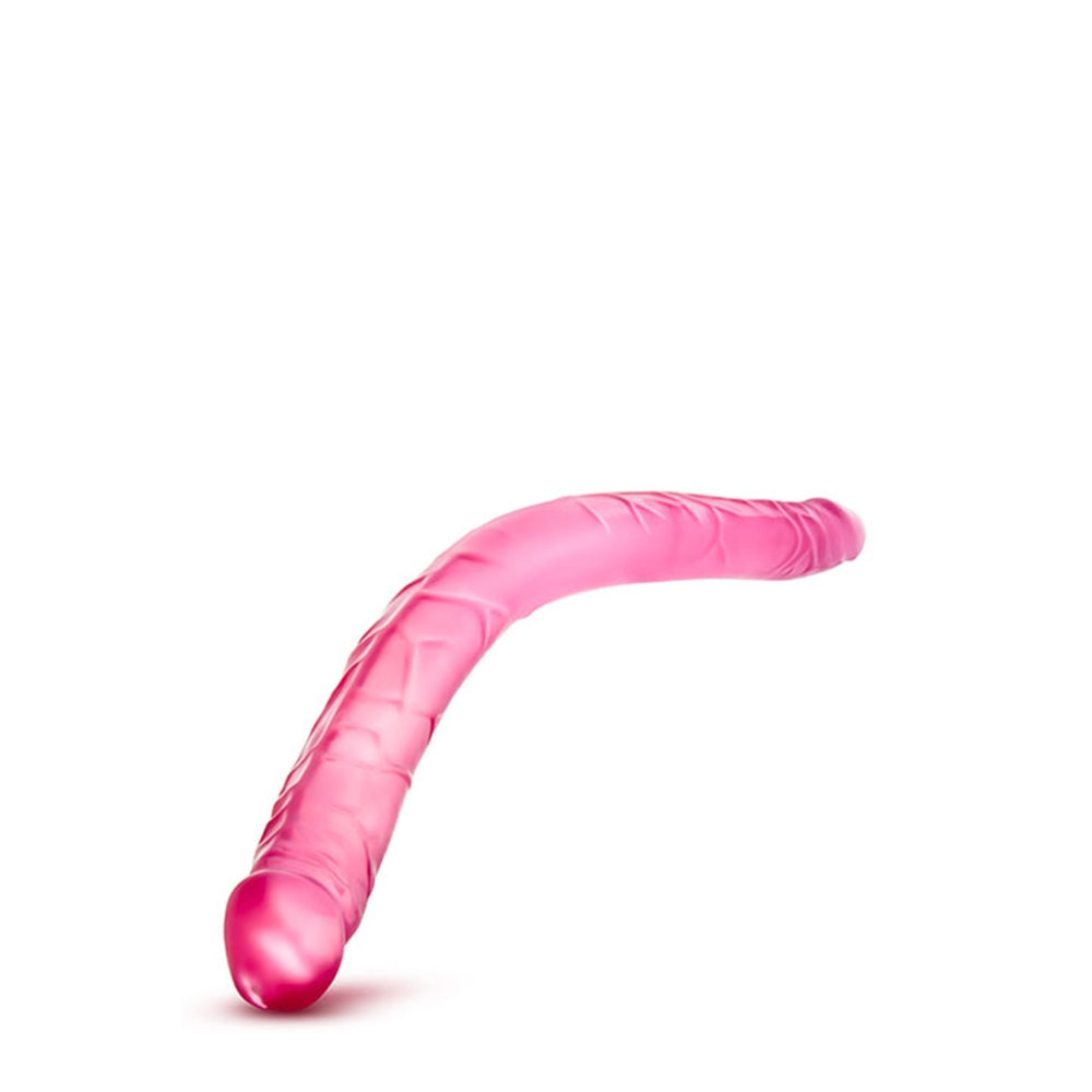 Dildo Dublu cu Design Realist Blush B Yours - Roz, 40 cm - Flexibilitate versatila, Fabricat din PVC sigur pentru corp