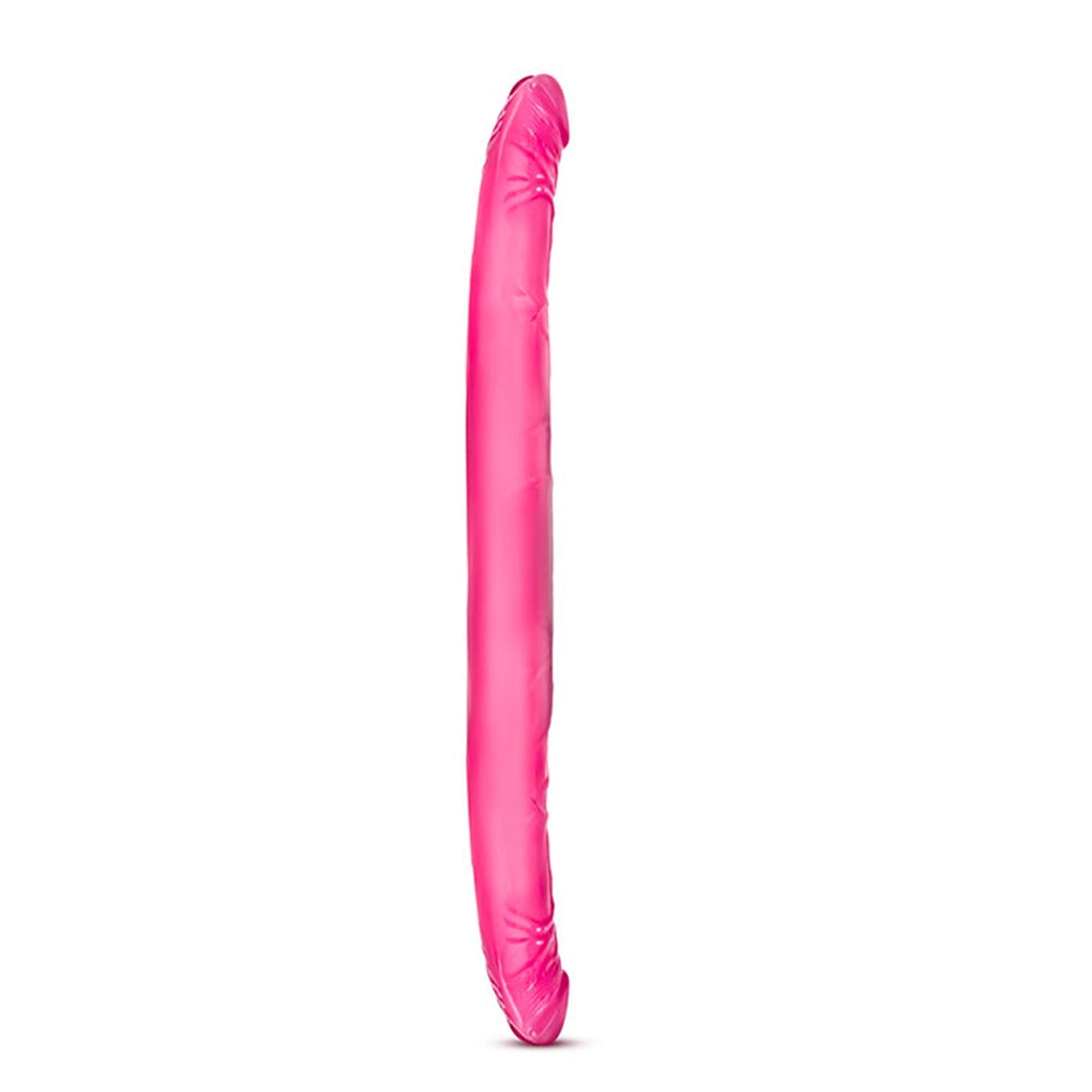 Dildo Dublu cu Design Realist Blush B Yours - Roz, 40 cm - Flexibilitate versatila, Fabricat din PVC sigur pentru corp
