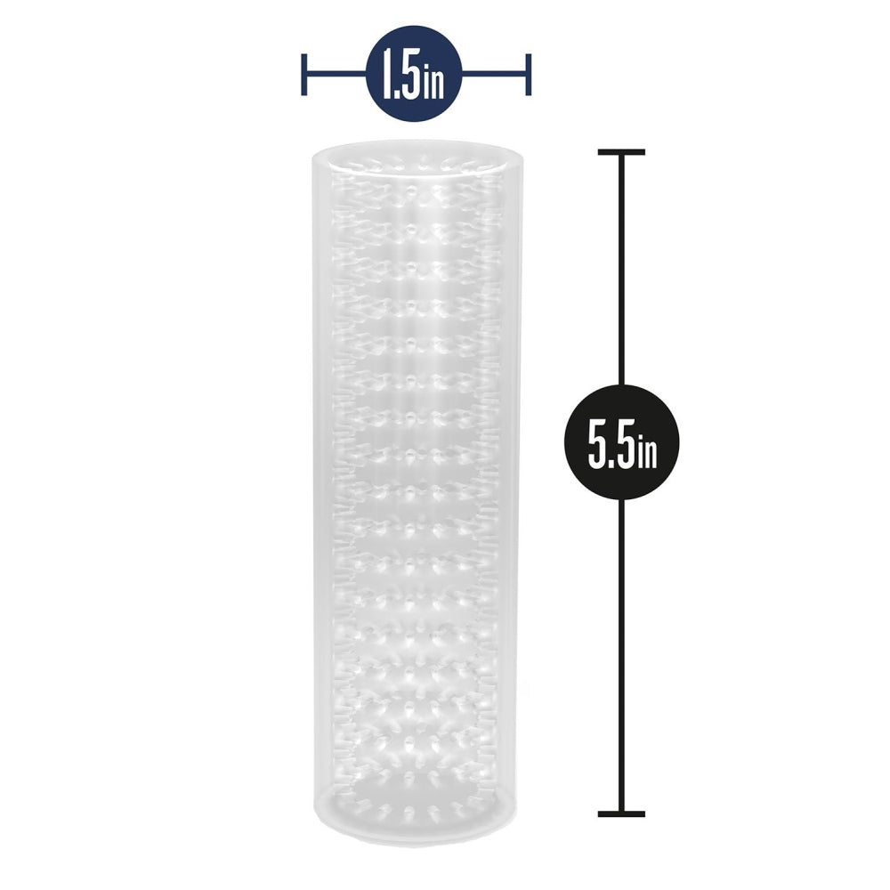 Masturbator Blush M for Men Stroke Sleeve Clear - 13.9 cm - reversibil cu nodule moi sau senzatii netede - fara parfum, ftalati, parafine sau latex - potrivit pentru jocuri solo sau accessoriu pentru sex oral in cuplu - transparent