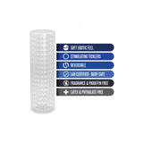 Masturbator Blush M for Men Stroke Sleeve Clear - 13.9 cm - reversibil cu nodule moi sau senzatii netede - fara parfum, ftalati, parafine sau latex - potrivit pentru jocuri solo sau accessoriu pentru sex oral in cuplu - transparent