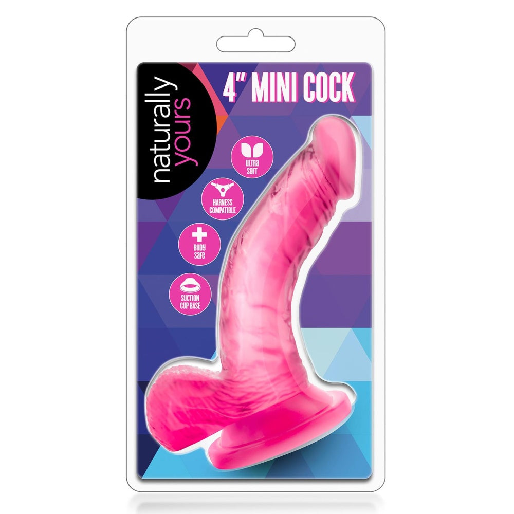 Dildo Realist Blush Novelties Naturally Yours Mini Cock 12 cm cu Baza cu Ventuza, Compatibil cu Ham, Jucarie Sexuala pentru Femei – Roz