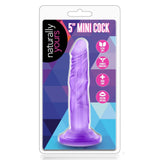 Dildo Realist Blush Novelties Naturally Yours Mini Cock 12,7 cm cu Baza cu Ventuza, Compatibil cu Ham, Jucarie Sexuala pentru Femei – Mov