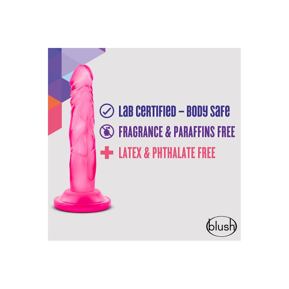 Dildo Realist Blush Novelties Naturally Yours Mini Cock 12,7 cm cu Baza cu Ventuza, Compatibil cu Ham, Jucarie Sexuala pentru Femei – Roz
