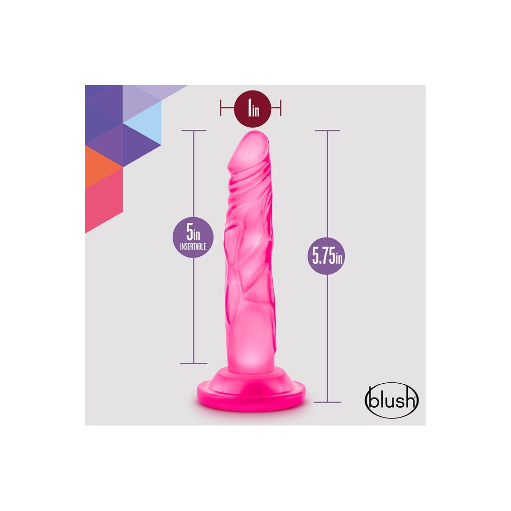 Dildo Realist Blush Novelties Naturally Yours Mini Cock 12,7 cm cu Baza cu Ventuza, Compatibil cu Ham, Jucarie Sexuala pentru Femei – Roz
