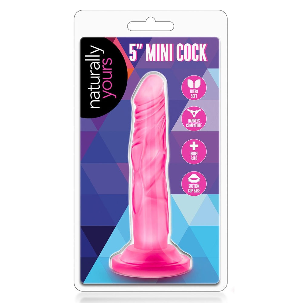 Dildo Realist Blush Novelties Naturally Yours Mini Cock 12,7 cm cu Baza cu Ventuza, Compatibil cu Ham, Jucarie Sexuala pentru Femei – Roz