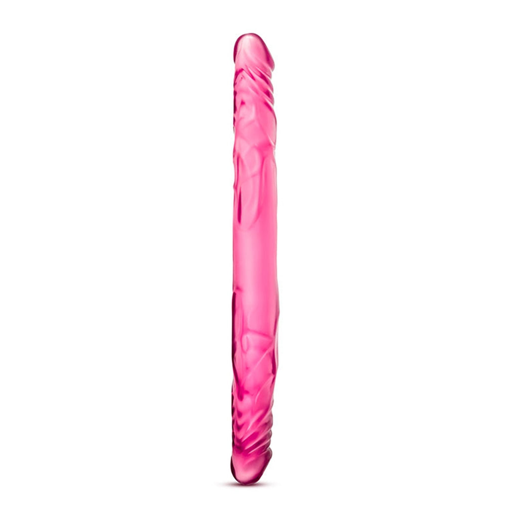 Dildo Dublu cu Design Realist Blush B Yours - Roz, 35 cm - Flexibilitate versatila, Fabricat din PVC sigur pentru corp