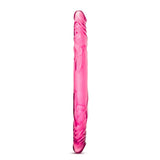 Dildo Dublu cu Design Realist Blush B Yours - Roz, 35 cm - Flexibilitate versatila, Fabricat din PVC sigur pentru corp