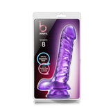 Dildo realist Blush Novelties B Yours Basic 8 - 22.8 cm lungime - 4.4 cm grosime - Compatibil cu hamuri, ventuza pentru joc hands-free - Jucarie sexuala pentru barbati, femei, cupluri - Mov transparent
