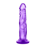 Dildo realist Blush Novelties B Yours Sweet n Hard 5 - 19 cm lungime - 3.4 cm grosime - Compatibil cu hamuri, ventuza pentru joc hands-free - Jucarie sexuala pentru barbati, femei, cupluri - Mov transparent