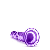 Dildo realist Blush Novelties B Yours Sweet n Hard 5 - 19 cm lungime - 3.4 cm grosime - Compatibil cu hamuri, ventuza pentru joc hands-free - Jucarie sexuala pentru barbati, femei, cupluri - Mov transparent