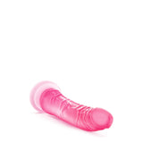 Dildo Realist Blush Novelties B Yours Sweet n Hard 6 – 21,5 cm Lungime, 5 cm Grosime – Compatibil cu Hamuri, Baza cu Ventuza pentru Jocuri Fara Maini – Jucarie Sexuala Moale si Realista pentru Barbati, Femei si Cupluri – Roz Transparent