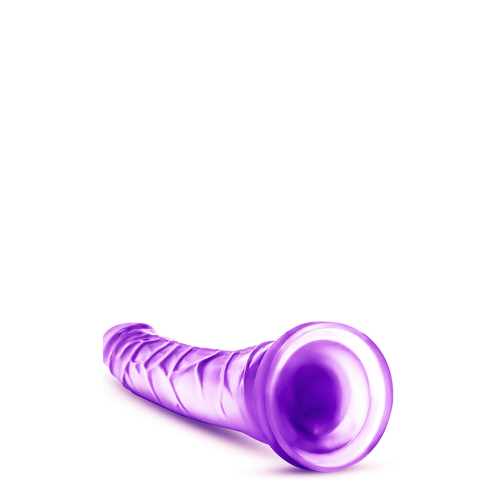 Dildo realist Blush Novelties B Yours Sweet n Hard 6 - 21.5 cm lungime - 5 cm grosime - Compatibil cu hamuri, ventuza pentru joc hands-free - Jucarie sexuala pentru barbati, femei, cupluri - Mov transparent