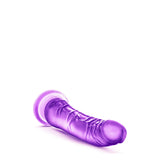 Dildo realist Blush Novelties B Yours Sweet n Hard 6 - 21.5 cm lungime - 5 cm grosime - Compatibil cu hamuri, ventuza pentru joc hands-free - Jucarie sexuala pentru barbati, femei, cupluri - Mov transparent