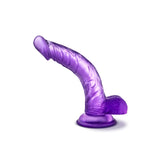 Dildo realist Blush Novelties B Yours Sweet n Hard 7 - 21.5 cm lungime - 3.8 cm grosime - Compatibil cu hamuri, ventuza pentru joc hands-free - Jucarie sexuala pentru barbati, femei, cupluri - Mov transparent