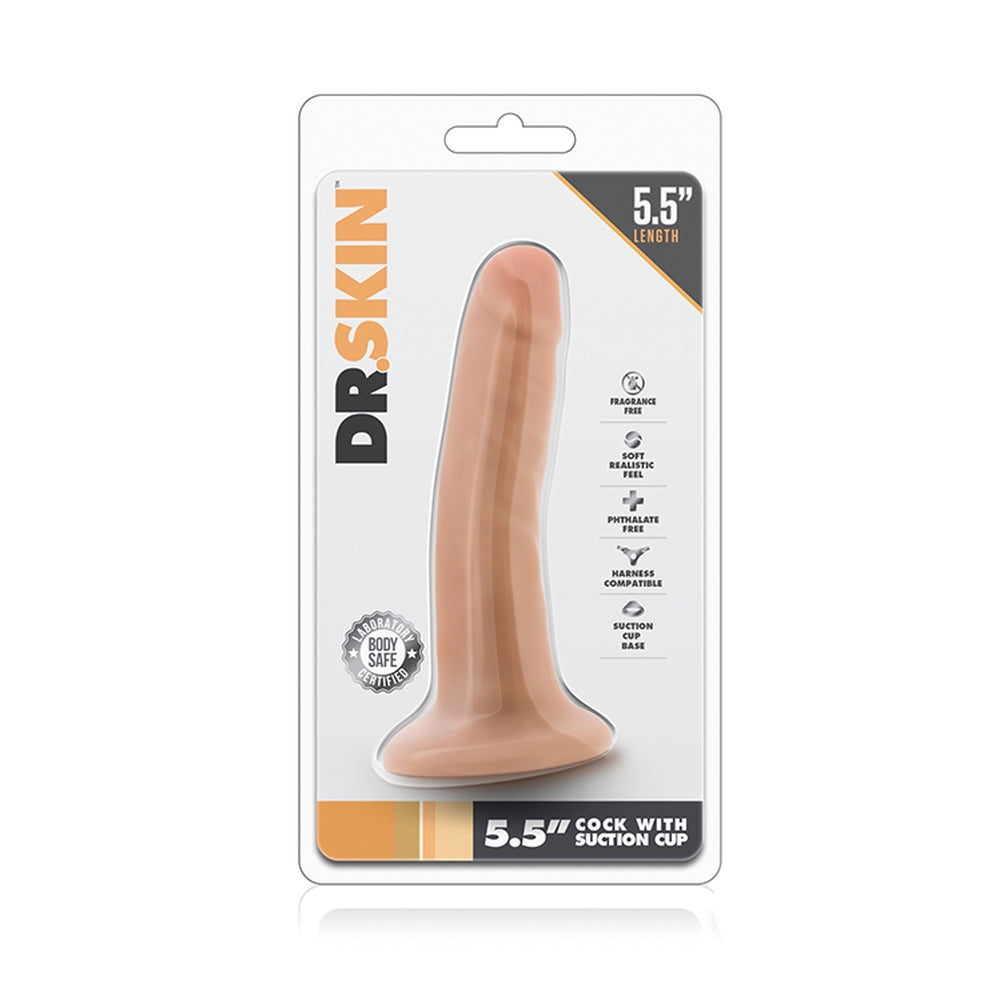 Blush Dr. Skin Dildo Realist cu Ventuza, 14 cm Lungime, Marime Universala, Culoarea Pielii
